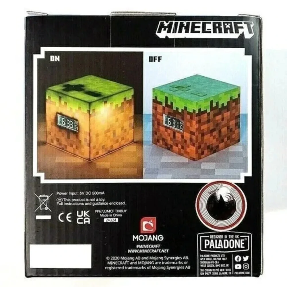 Mojang Minecraft Alarm‎ Clock Mood Light and Plays Official Minecraft Music